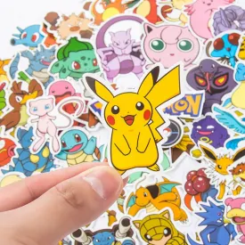 50/100Pcs Pokemon Stickers Kawaii Pikachu stickers |Cartoon stickers for Skateboard Bicycle Guitar Laptop Kids Waterproof Stiker