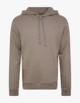 Beige Square Logo & Stars Print Hoodie -