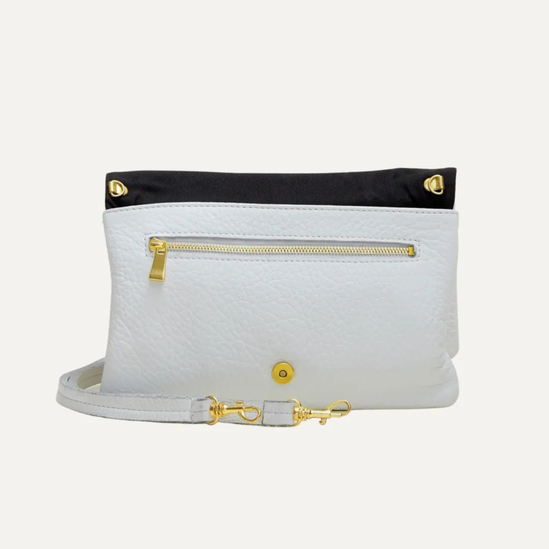 Belt Bag | White with Gold Metallic Stripe "The Goldie"