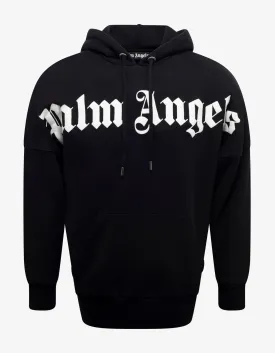 Black Logo Print Oversized Hoodie