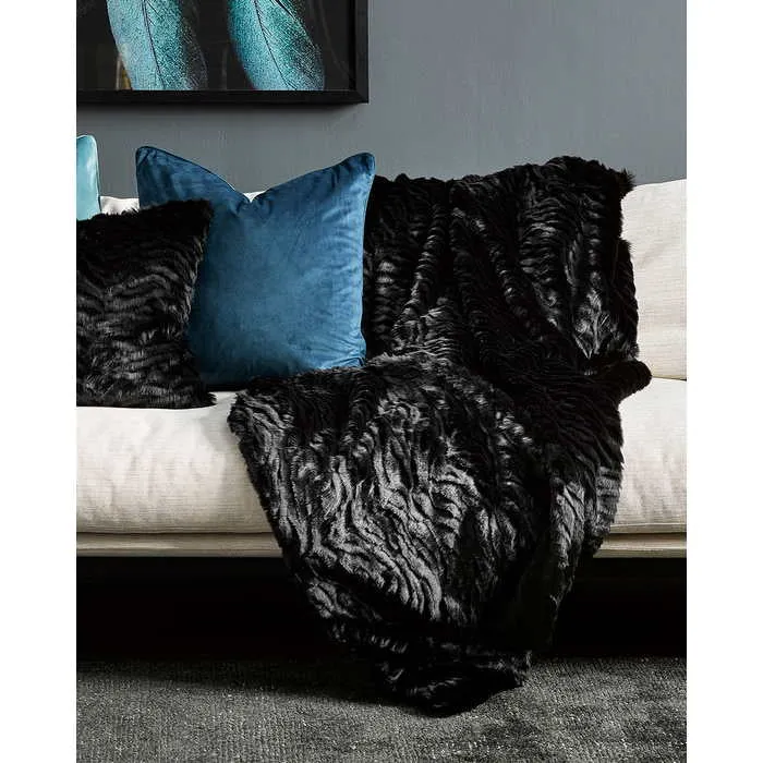 Black Tiger Throw (Faux Fur)