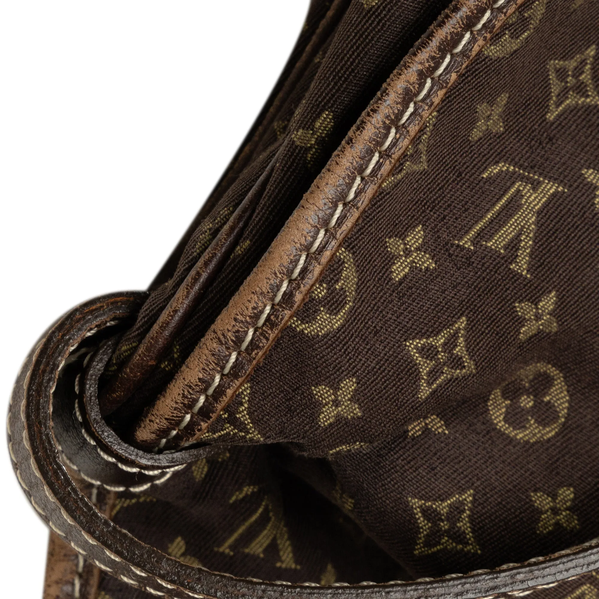 Brown Louis Vuitton Monogram Mini Lin Saumur 30 Crossbody Bag