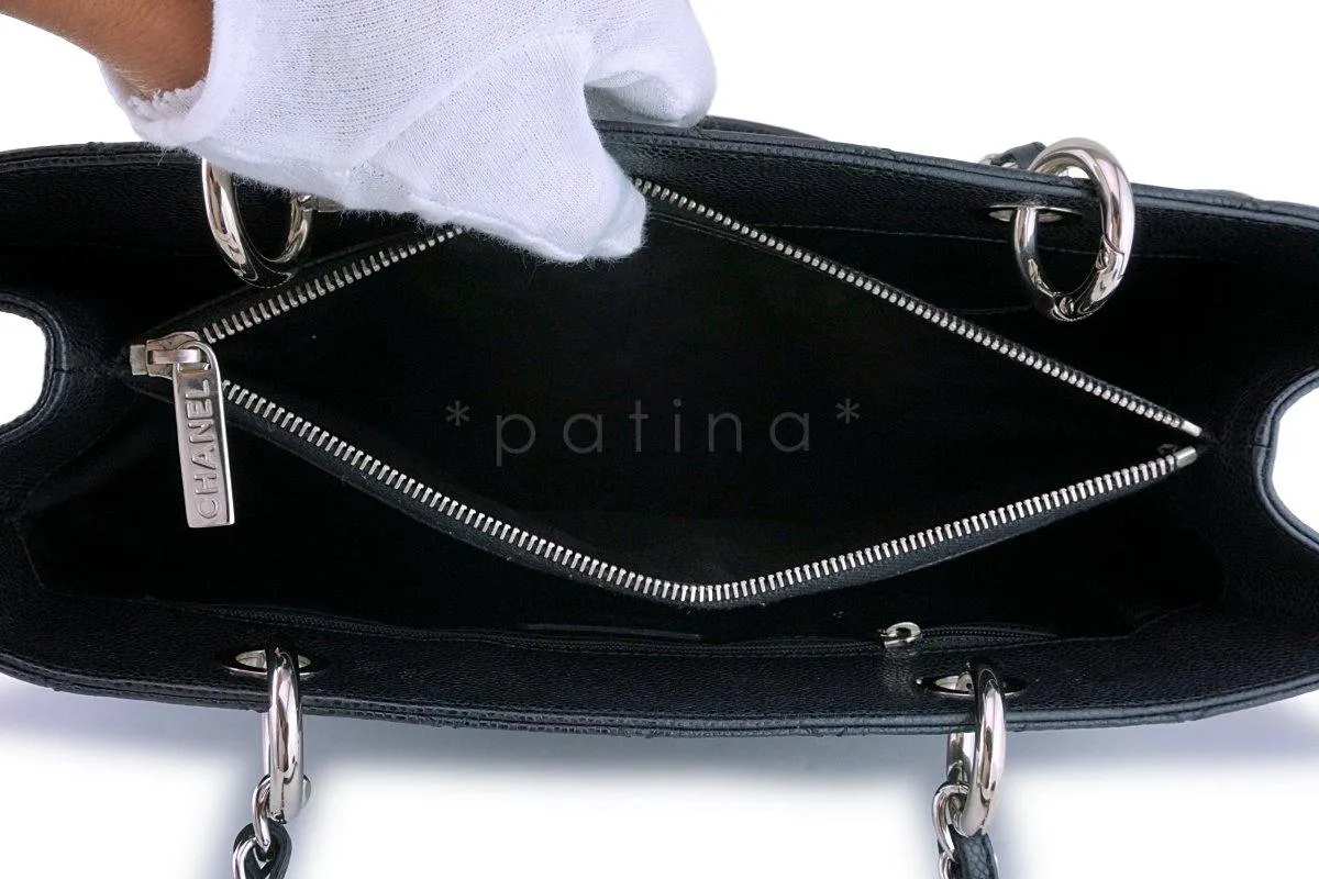 Chanel Black Caviar Grand Shopper Tote Classic GST Bag SHW