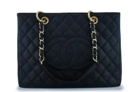 Chanel Black Caviar Grand Shopper Tote GST Bag GHW