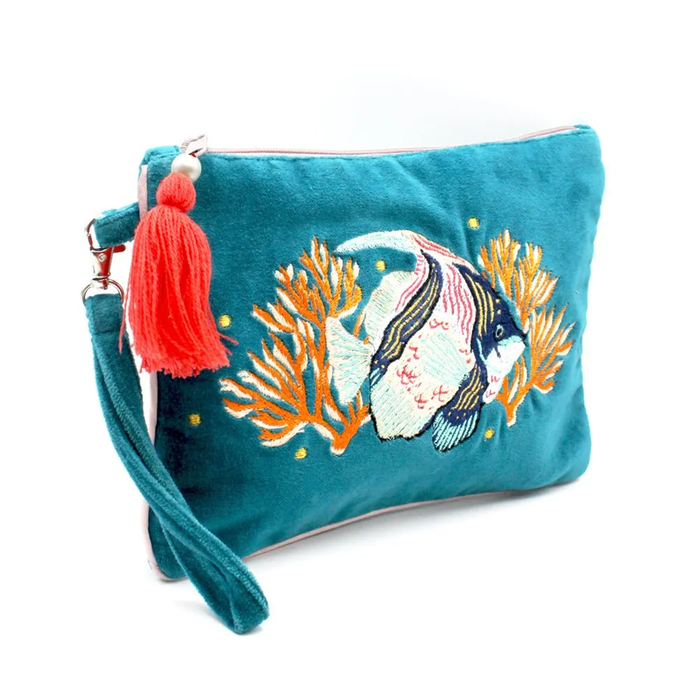 Coral Fish Clutch Bag