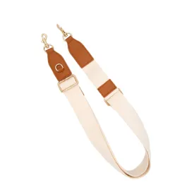 Crossbody Strap- Natural Cotton/Cognac