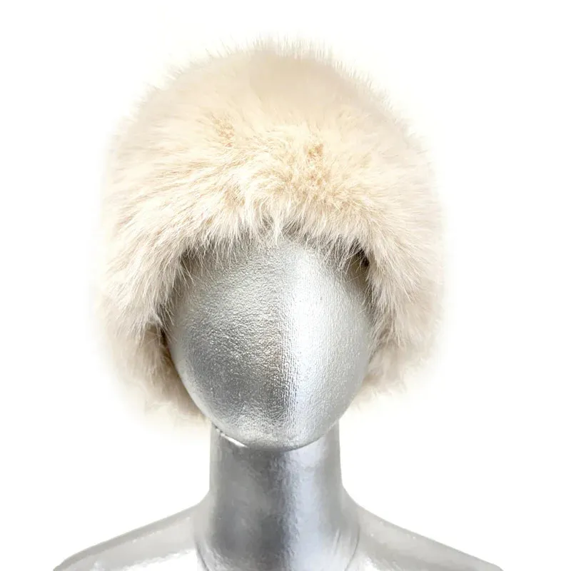 Faux Fur Headband - Cream