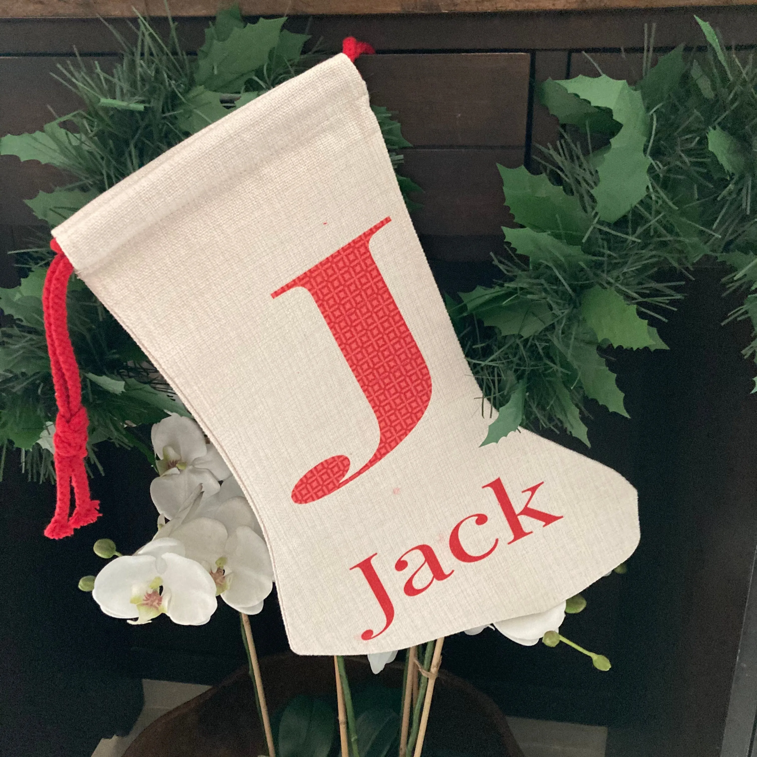 Festive Monogram Stocking - Personalised