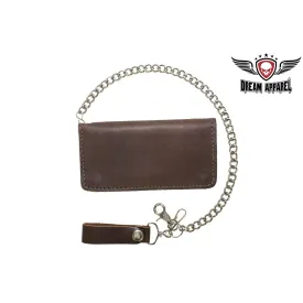 Heavy Duty Dark Brown Leather Chain Wallet