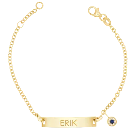 Kids Classic Engravable ID Bracelet with Round Eye Charm