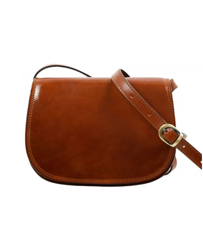 Leather Crossbody Bag - Brown