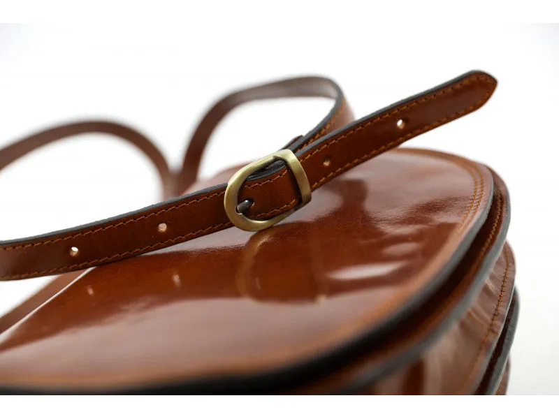 Leather Crossbody Bag - Brown