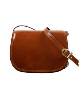 Leather Crossbody Bag - Brown