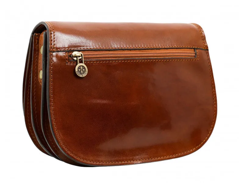 Leather Crossbody Bag - Brown