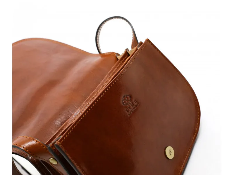 Leather Crossbody Bag - Brown