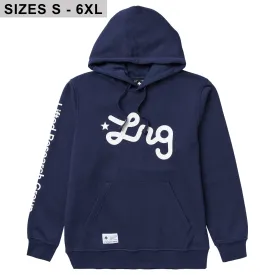 LIFTED SCRIPT PULLOVER HOODIE - NAVY