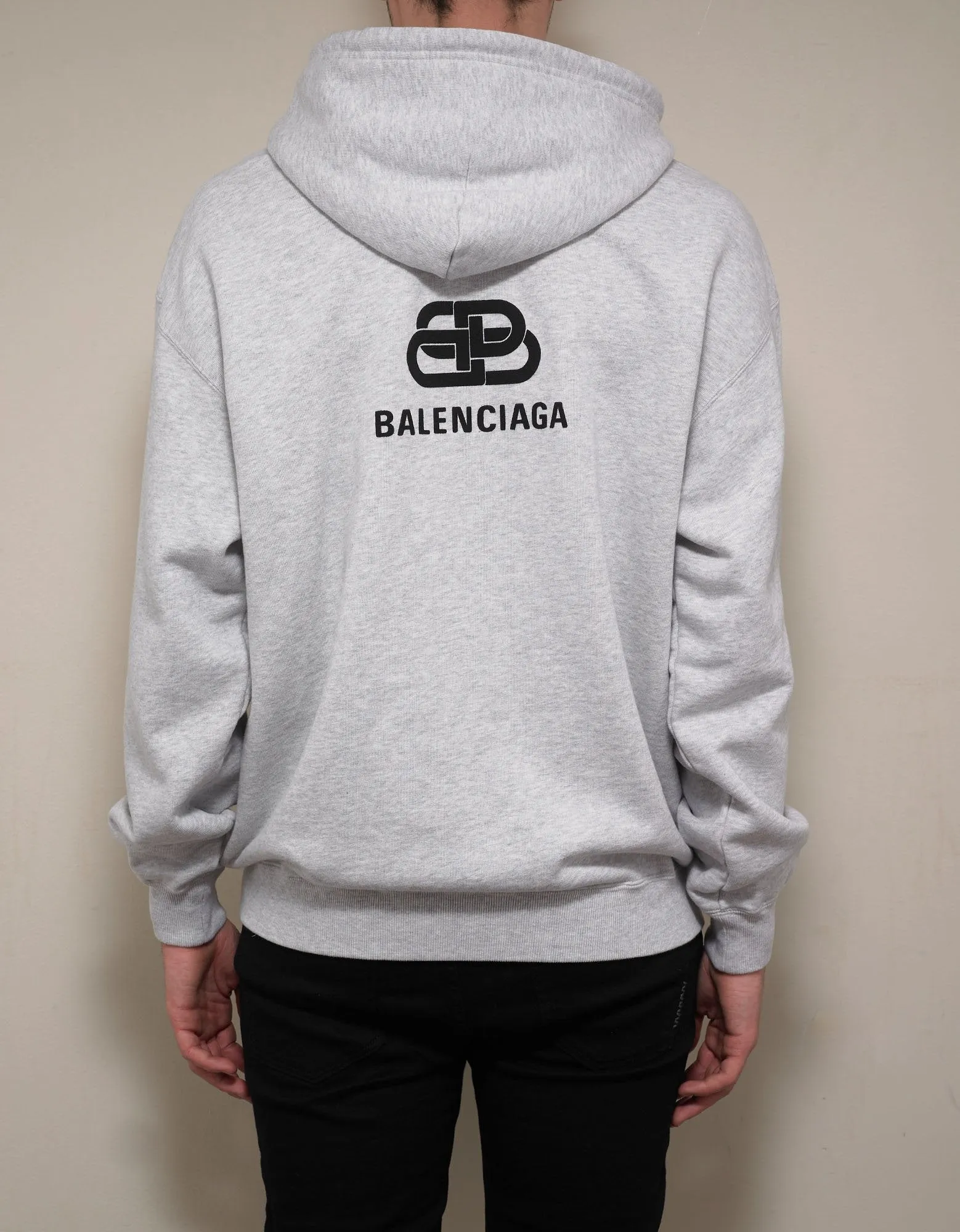 Light Grey Back BB Logo Print Hoodie -