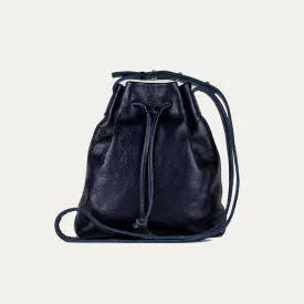 Mini Crossbody Tote | Navy Leather   Gold Hardware