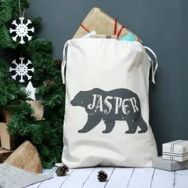 Personalised Polar Bear Name Christmas Sack