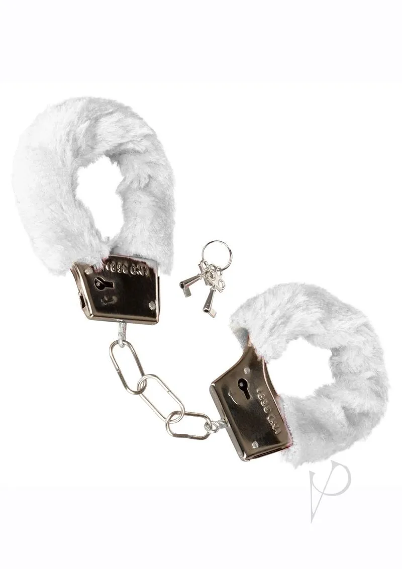 Playful Furry Cuffs White