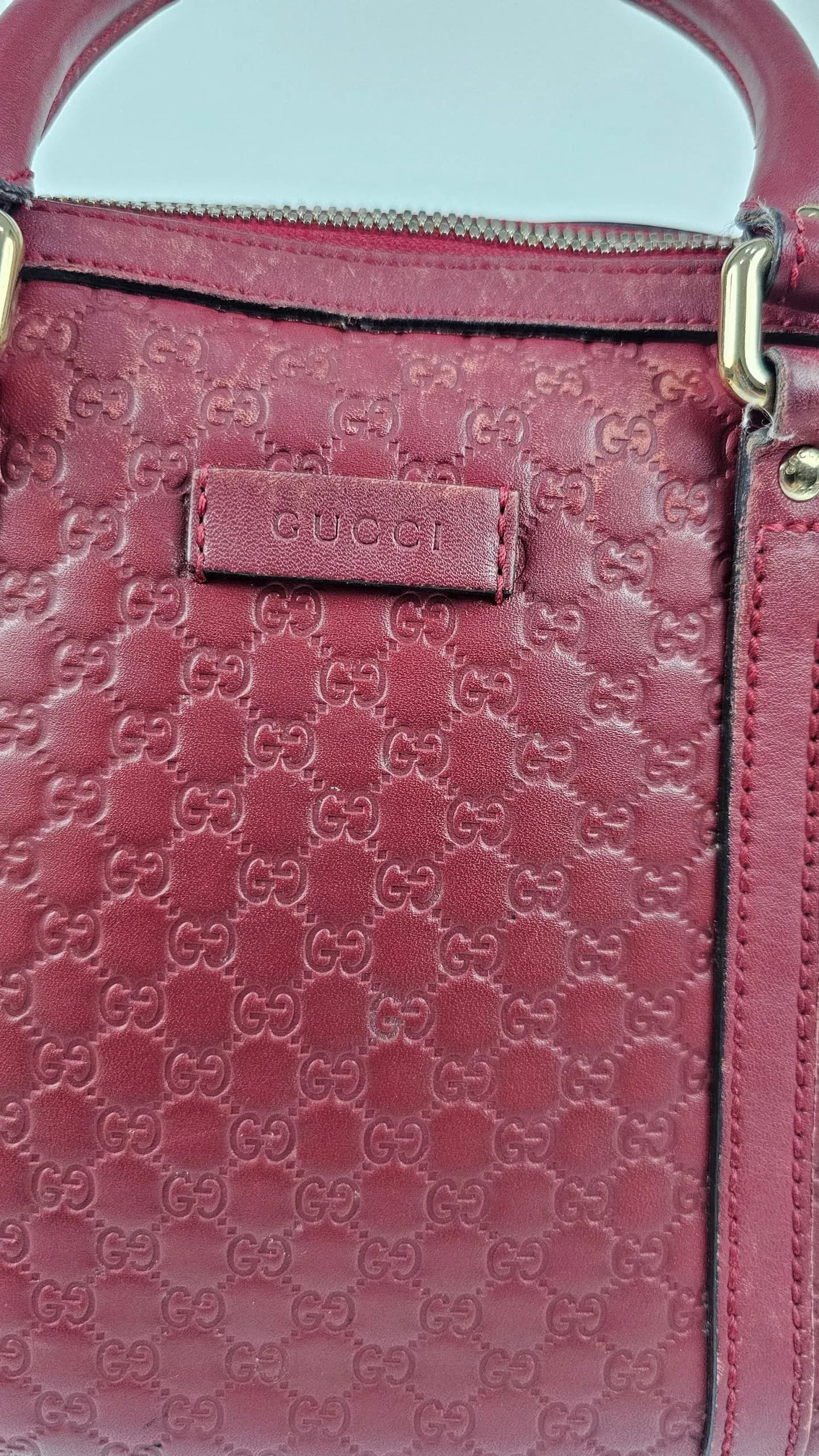 Red Mini Guccissima Leather Mini Dome Crossbody Bag