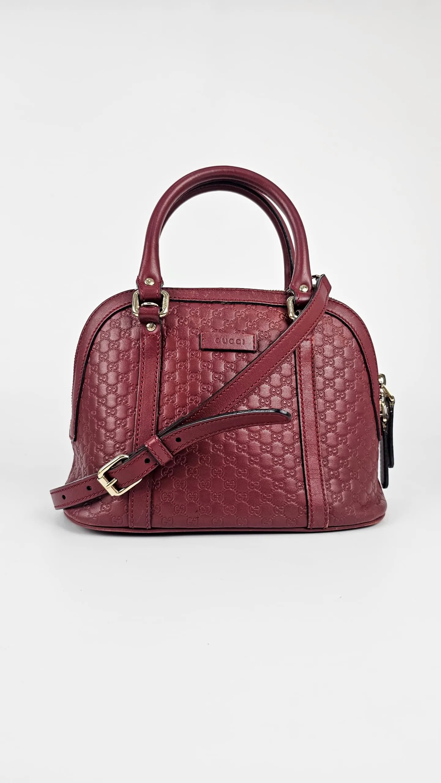 Red Mini Guccissima Leather Mini Dome Crossbody Bag