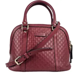 Red Mini Guccissima Leather Mini Dome Crossbody Bag