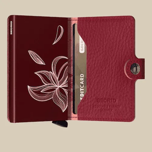 Secrid Miniwallet The Stitch - Magnolia - Rosso