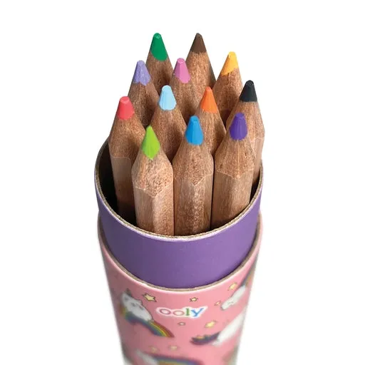 Unicorn Pink Draw 'n' Doodle Mini Colored Pencils   Sharpener - Set of 12