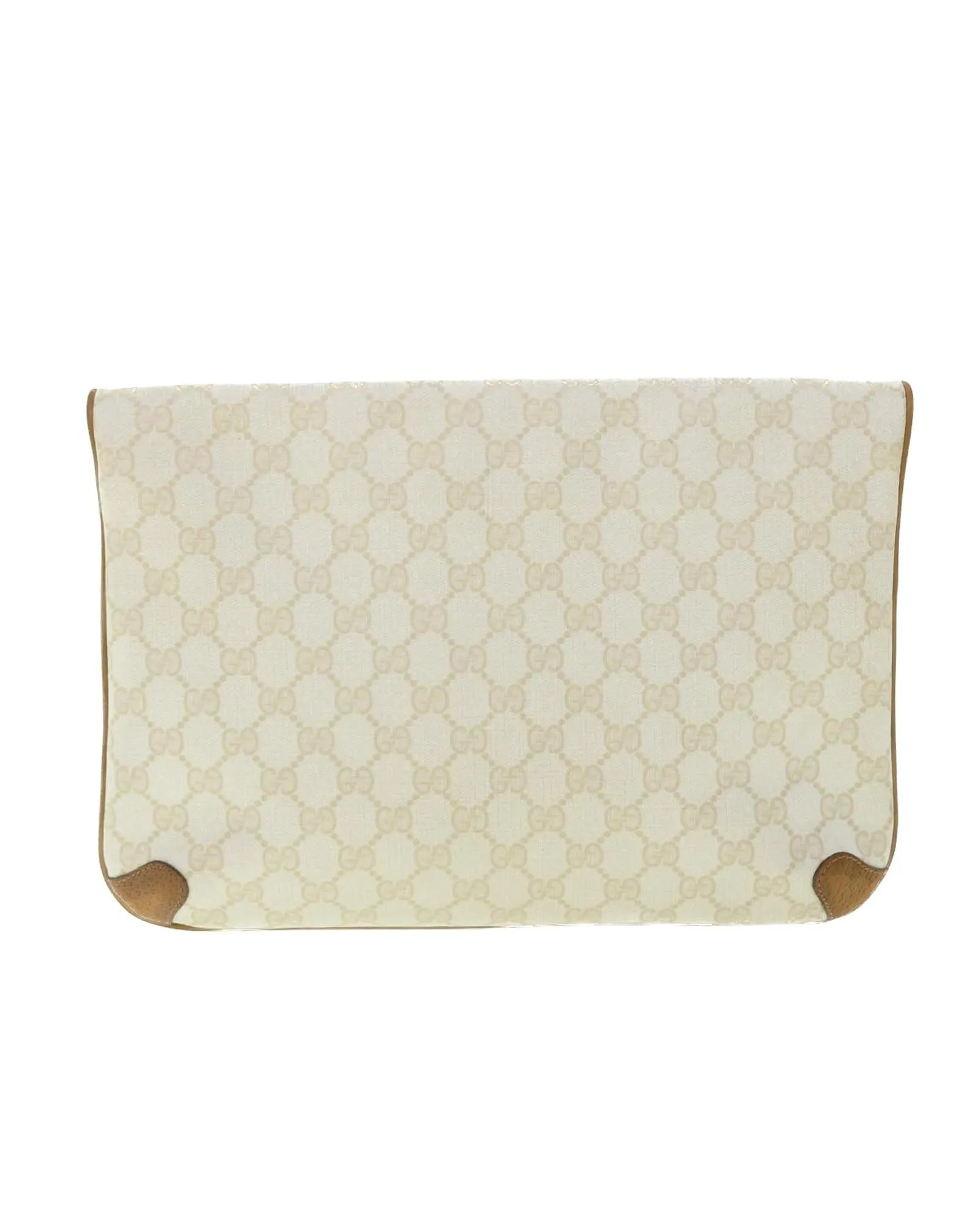 White GG Canvas Clutch Bag - Italian Made