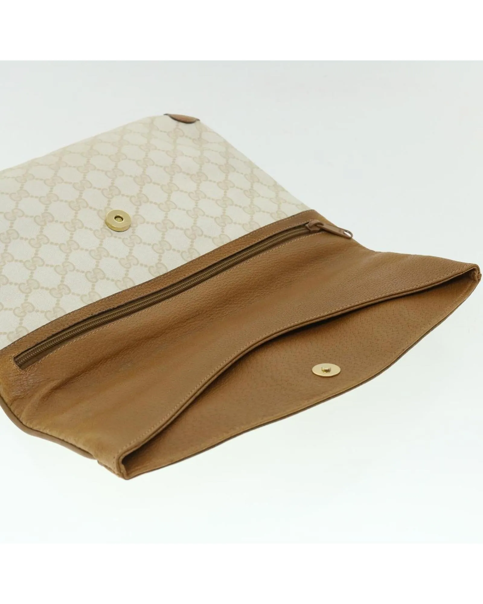 White GG Canvas Clutch Bag - Italian Made