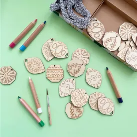 Wood Ornament Coloring Kit